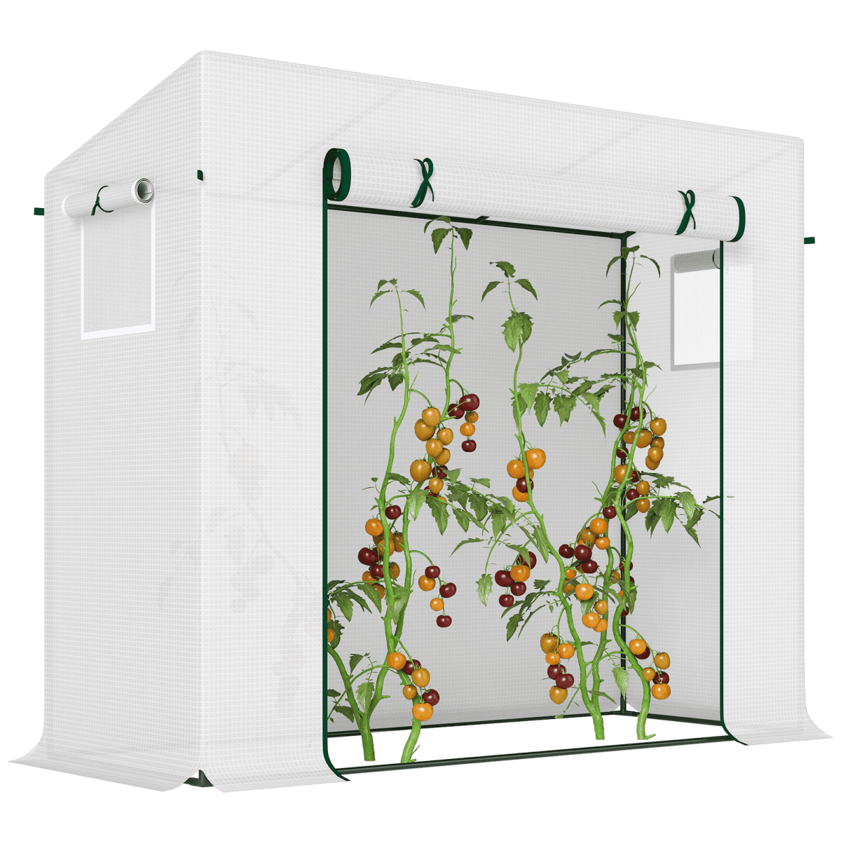 200x76x168cm Walk-in Garden Greenhouse Plant Warm House w/ Roll Up Door