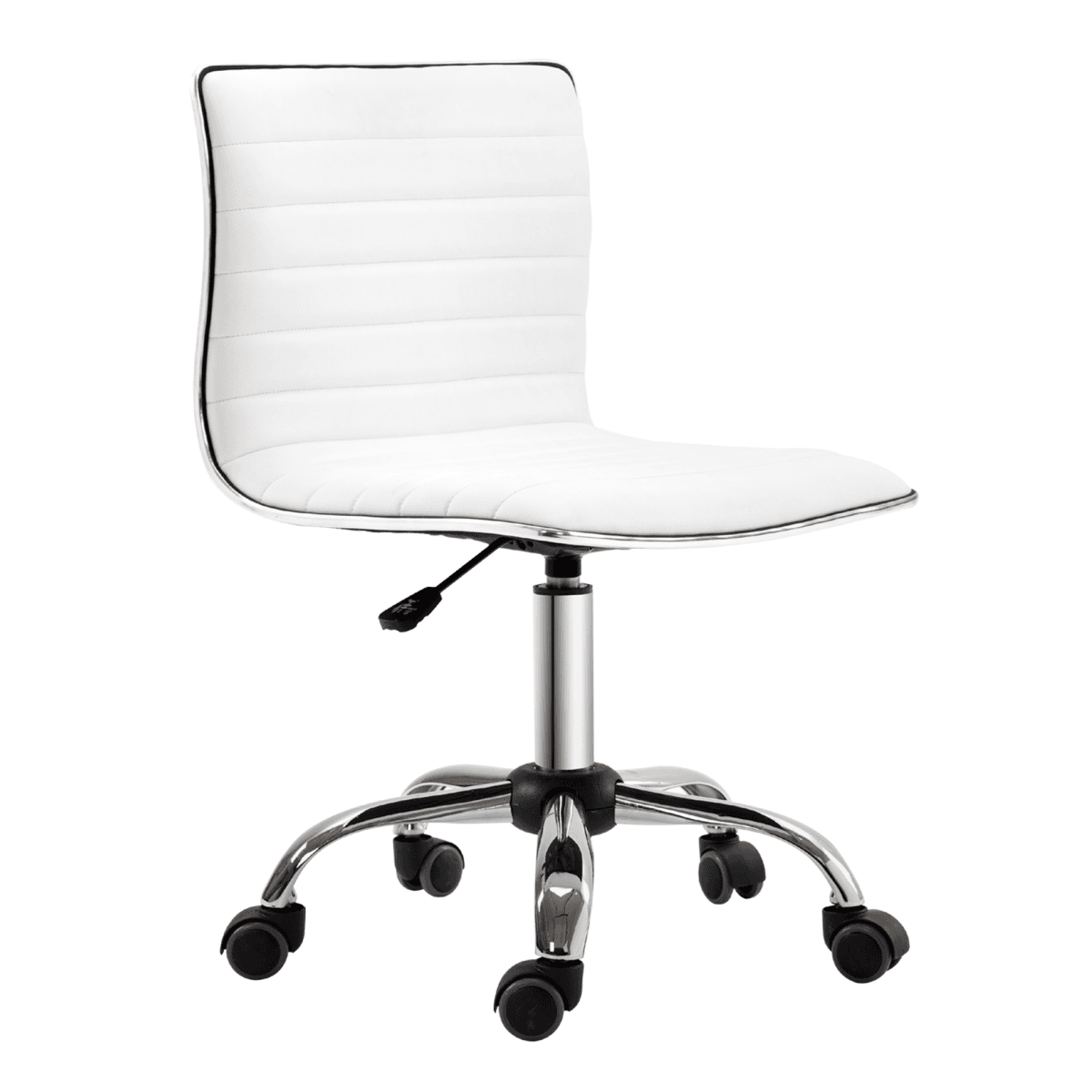 Armless Mid-Back Adjustable Office Chair 360 Swivel Ergonomic White HOMCOM