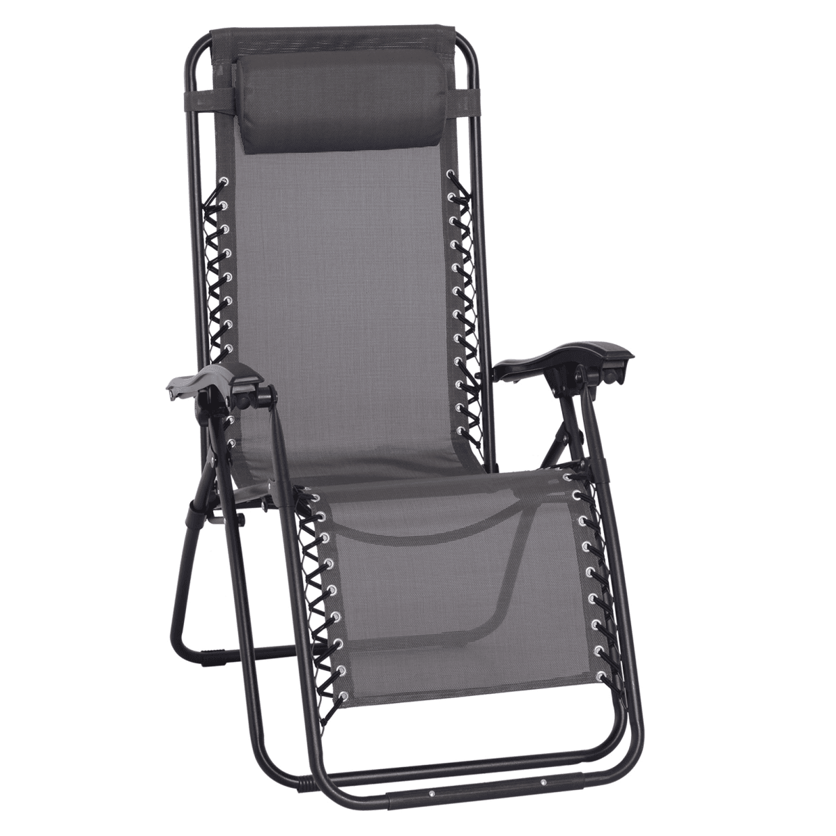Metal Frame Zero Gravity Lounger w/ Head Pillow for Patio Decking Outsunny