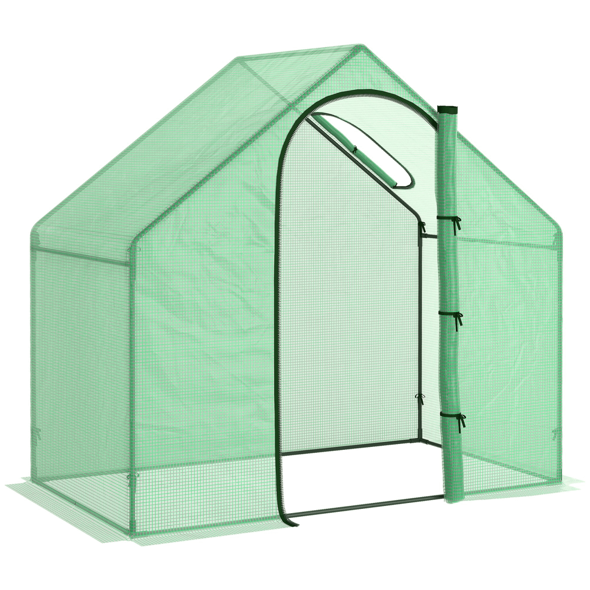 Walk-In Portable Greenhouse Mini Grown House Steel Frame Window Green